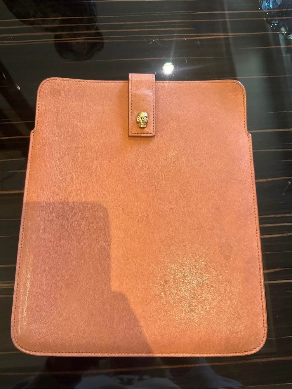 Alexander McQueen skull coral iPad case